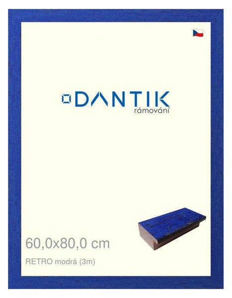 DANTIK rám na obraz 60x80 | RETRO modrá (Plexi Čiré)