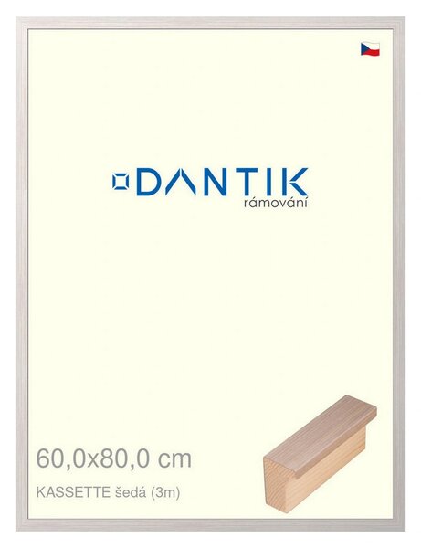 DANTIK rám na obraz 60x80 | KASSETTE šedá (Plexi Čiré)