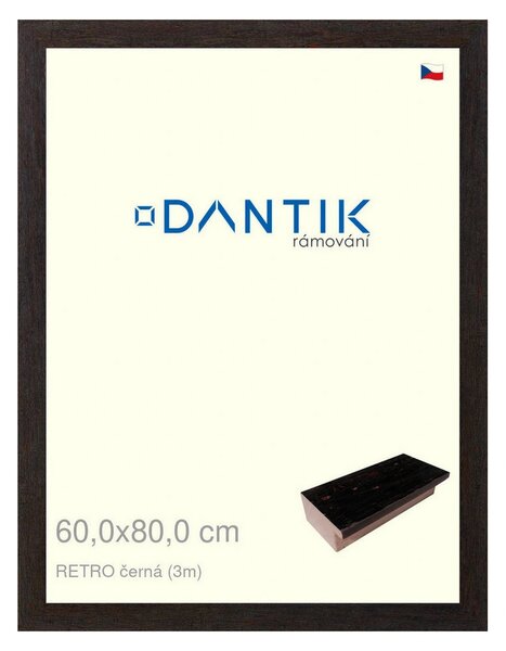 DANTIK rám na obraz 60x80 | RETRO černá (Plexi Čiré)