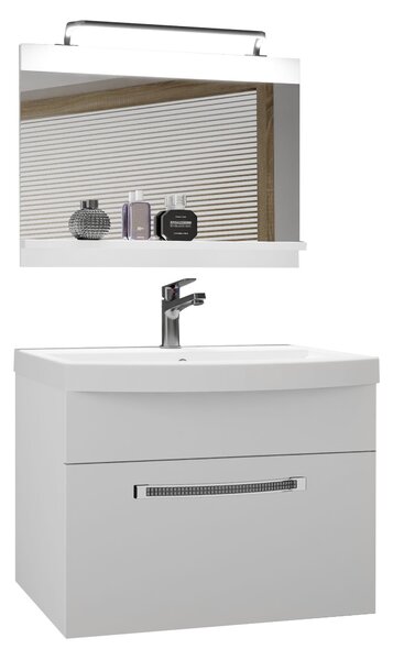 Kúpeľňový nábytok Belini Premium Full Version biely mat + umývadlo + zrkadlo + LED osvetlenie Glamour 1
