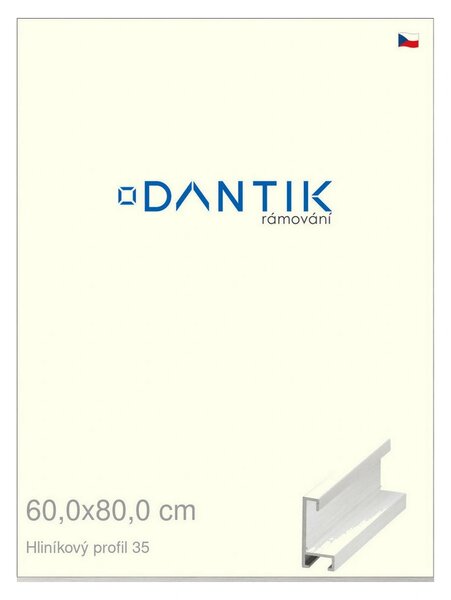DANTIK rám na obraz 60x80 | ALU Dýha bílá (Plexi Čiré)