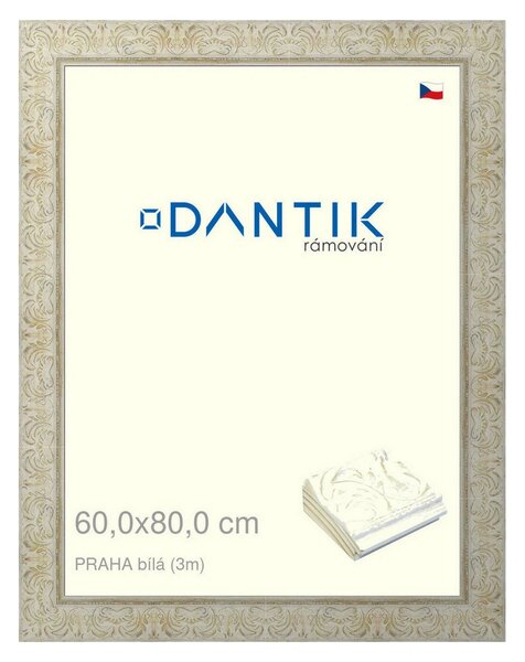 DANTIK rám na obraz 60x80 | PRAHA Bílá (Plexi Čiré)