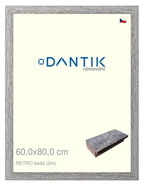 DANTIK rám na obraz 60x80 | RETRO šedá (Plexi Čiré)