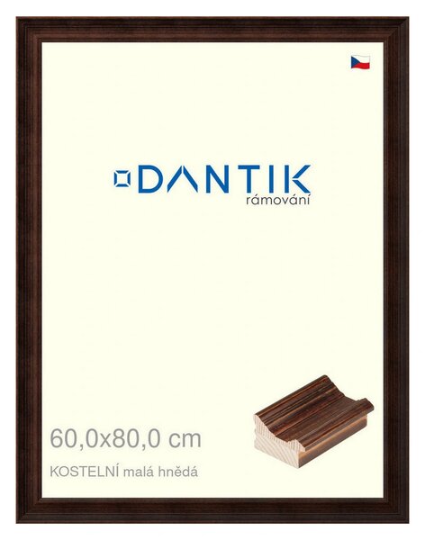 DANTIK rám na obraz 60x80 | KOSTELNÍ malá hnědá (Plexi Čiré)