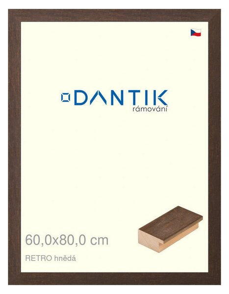 DANTIK rám na obraz 60x80 | RETRO hnědá (Plexi Čiré)