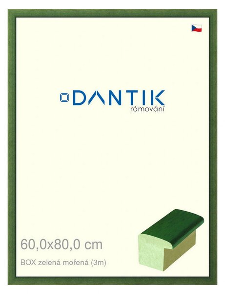 DANTIK rám na obraz 60x80 | BOXzelená mořená (Plexi Čiré)