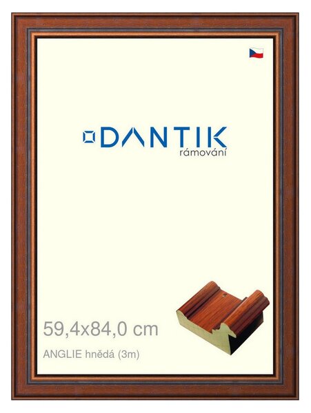 DANTIK rám na obraz 59,4x84 | ANGLIE hnědá (Plexi Čiré)