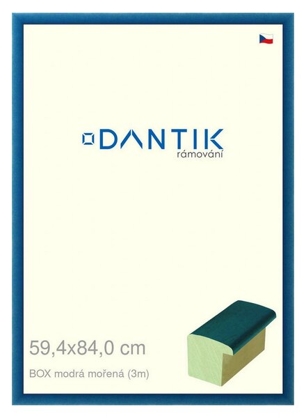 DANTIK rám na obraz 59,4x84 | BOX modrá mořená (Plexi Čiré)