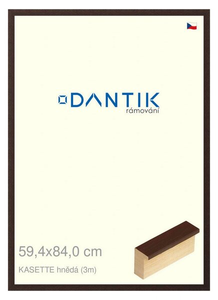 DANTIK rám na obraz 59,4x84 | KASSETTE hnědá (Plexi Čiré)