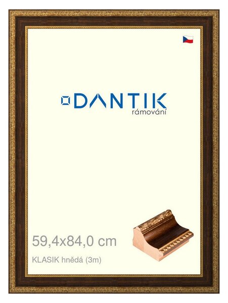 DANTIK rám na obraz 59,4x84 | KLASIK hnědá (Plexi Čiré)