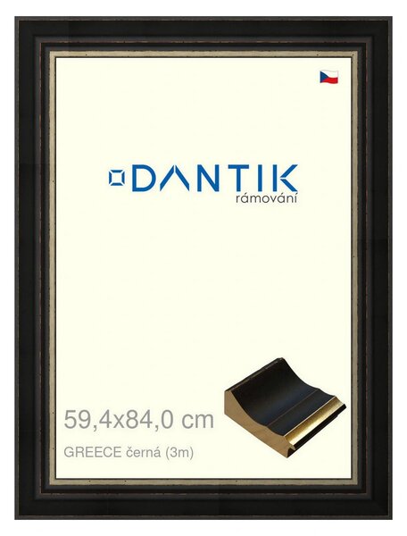 DANTIK rám na obraz 59,4x84 | GREECE černá (Plexi Čiré)