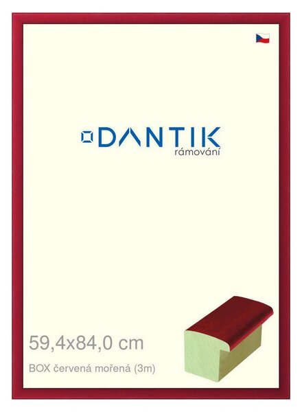 DANTIK rám na obraz 59,4x84 | BOX červená mořená (Plexi Čiré)