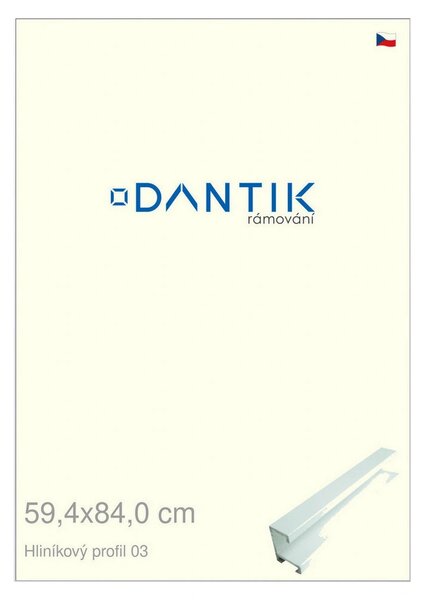 DANTIK rám na obraz 59,4x84 | ALU Bílá matná (Plexi Čiré)