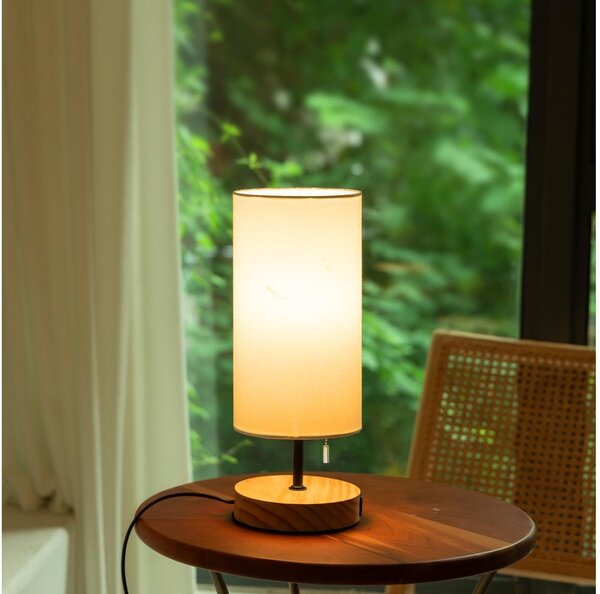Aigostar - Stolná lampa s USB portom 1xE27/40W/230V čierna/krémová