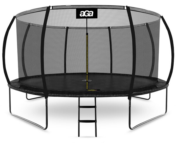 Trampolína Aga 430 cm Čierna + ochranná sieť + schodíky