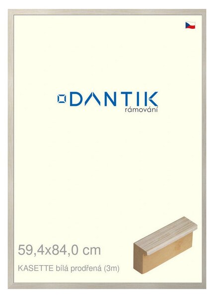DANTIK rám na obraz 59,4x84 | KASSETTE bílá prodřená (Plexi Čiré)