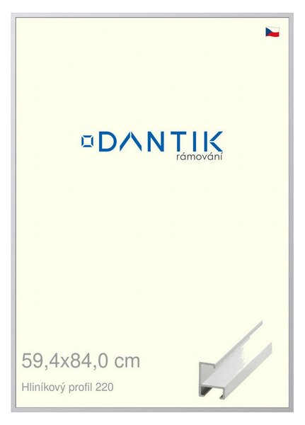 DANTIK rám na obraz 59,4x84 | ALU Bílá matná (Plexi Čiré)