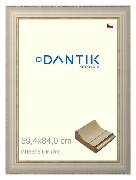 DANTIK rám na obraz 59,4x84 | GREECE bílá (Plexi Čiré)