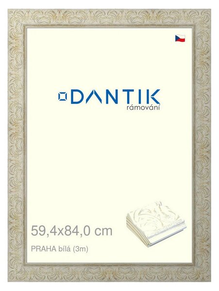 DANTIK rám na obraz 59,4x84 | PRAHA Bílá (Plexi Čiré)