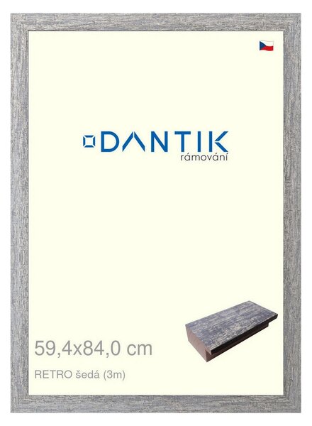 DANTIK rám na obraz 59,4x84 | RETRO šedá (Plexi Čiré)