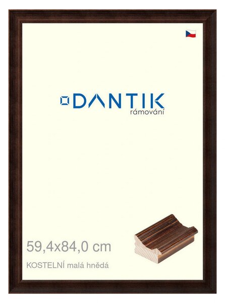 DANTIK rám na obraz 59,4x84 | KOSTELNÍ malá hnědá (Plexi Čiré)