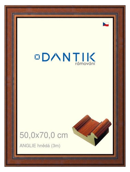 DANTIK rám na obraz 50x70 | ANGLIE hnědá (Plexi Čiré)