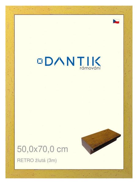 DANTIK rám na obraz 50x70 | RETRO žlutá (Plexi Čiré)