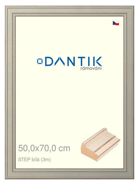 DANTIK rám na obraz 50x70 | STEP bílá (Plexi Čiré)