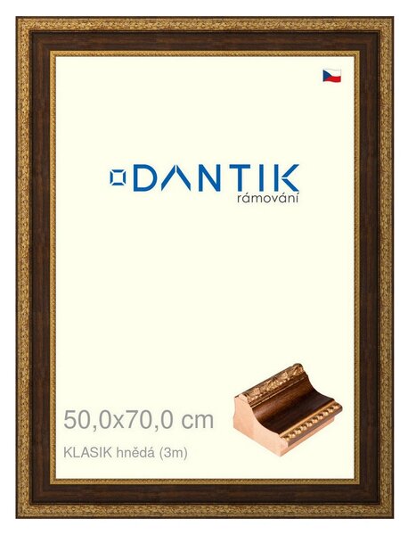 DANTIK rám na obraz 50x70 | KLASIK hnědá (Plexi Čiré)