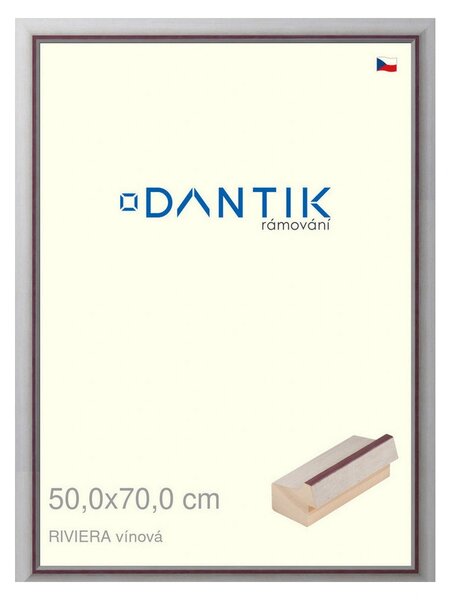 DANTIK rám na obraz 50x70 | RIVIERA vínová (Plexi Čiré)