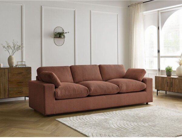 Oranžová menčestrová pohovka 250 cm Belair – Bobochic Paris