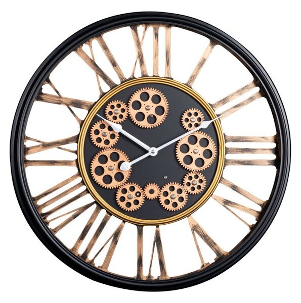 EUROFIRANY Dekoračné vintage nástenné hodiny s pohyblivými prevodmi