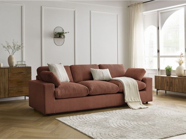 Oranžová menčestrová pohovka 250 cm Belair – Bobochic Paris