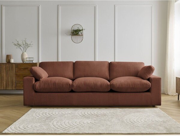 Oranžová menčestrová pohovka 250 cm Belair – Bobochic Paris