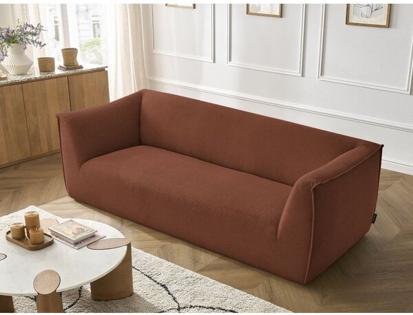 Oranžová menčestrová pohovka 242 cm Giorgia – Bobochic Paris