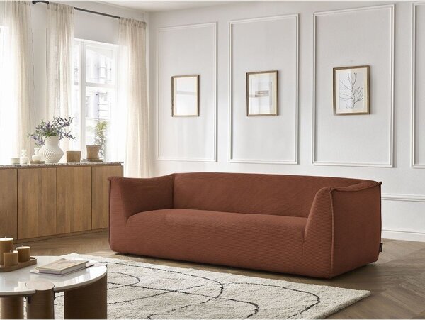 Oranžová menčestrová pohovka 242 cm Giorgia – Bobochic Paris