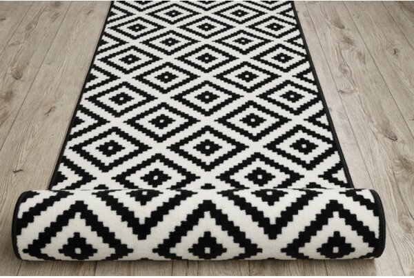 Behúň BCF MORAD Ruta romby čierny / krém - Výpredaj