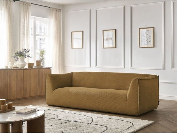 Menčestrová pohovka v horčicovej farbe 242 cm Giorgia – Bobochic Paris