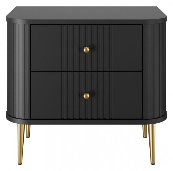 Nočné stolíky Vesper 56 cm - 2 ks - čierna / zlatá
