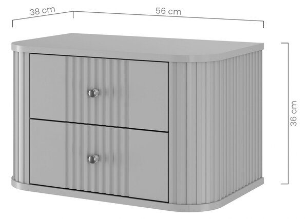 Nočné stolíky na stenu Vespera 56 cm - 2 ks - kašmírová / orech / zlatá