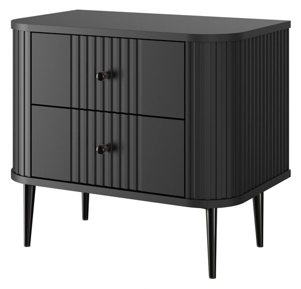 Nočné stolíky Vesper 56 cm - 2 ks - čierna / čierne nožičky