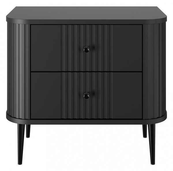 Nočné stolíky Vesper 56 cm - 2 ks - čierna / čierne nožičky