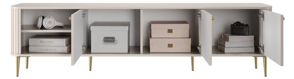 TV stolík Vespera 3D 187 cm - kašmírová / zlaté nožičky