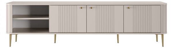 TV stolík Vespera 3D 187 cm - kašmírová / zlaté nožičky