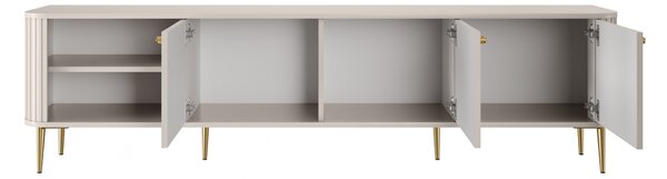 TV stolík Vespera 3D 187 cm - kašmírová / zlaté nožičky