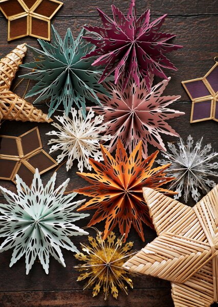 Papierové vianočné ozdoby Snowflakes – set 3 ks