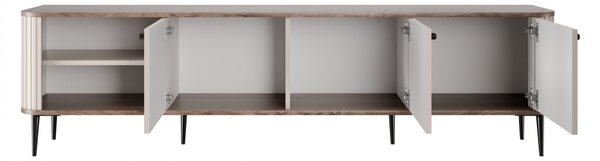 TV skrinka Vesper 3D 187 cm - kašmír / orech / čierne nohy