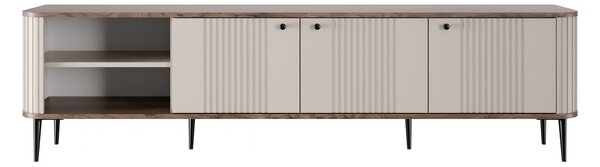 TV skrinka Vesper 3D 187 cm - kašmír / orech / čierne nohy