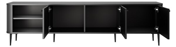 TV skrinka Vesper 3D 187 cm - čierna / čierne nohy