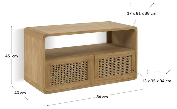 Skrinka pod umývadlo z tíkového dreva Kave Home Sabiela